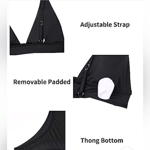 Yonique Two Piece High Waisted Thong Bikini Set Small - Picture 5 of 8